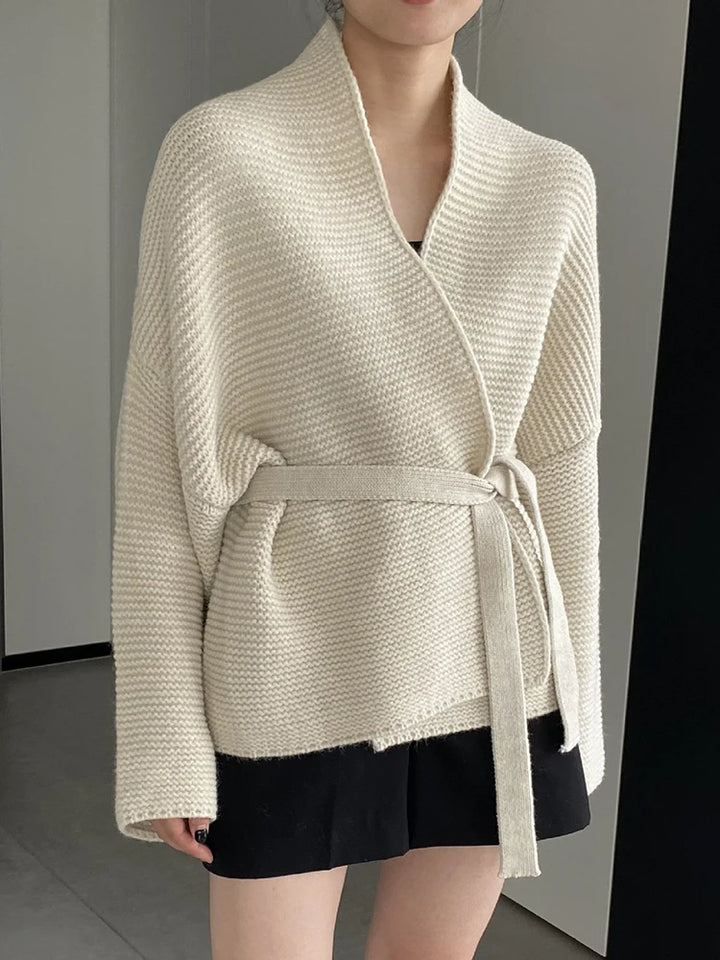 Veste Cardigan Kimono Femme Tricoté blanc