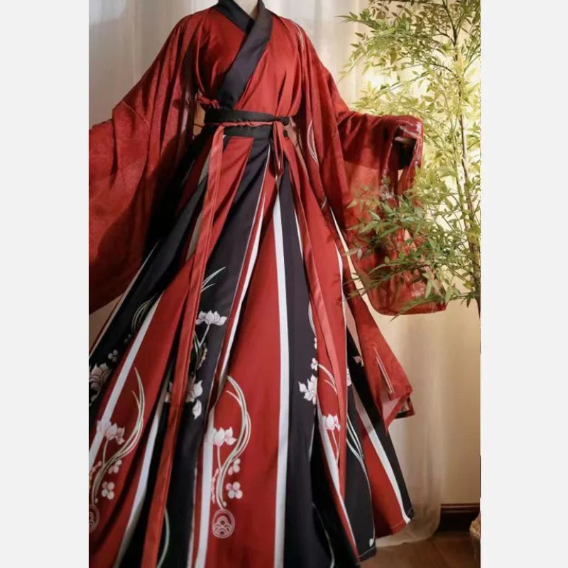 Robe Inspiration Japonaise Rouge