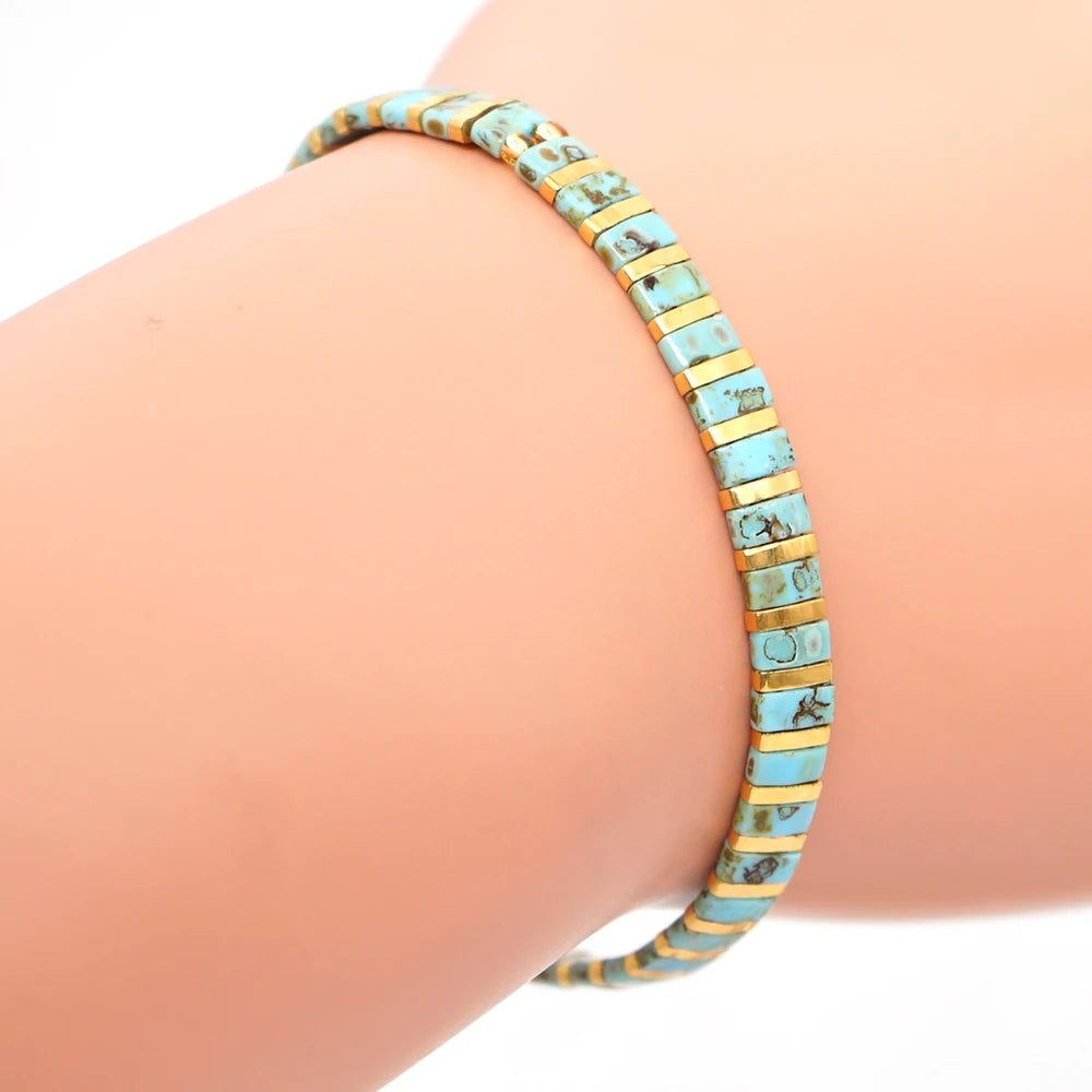 Bracelet Miyuki Tila Turquoise