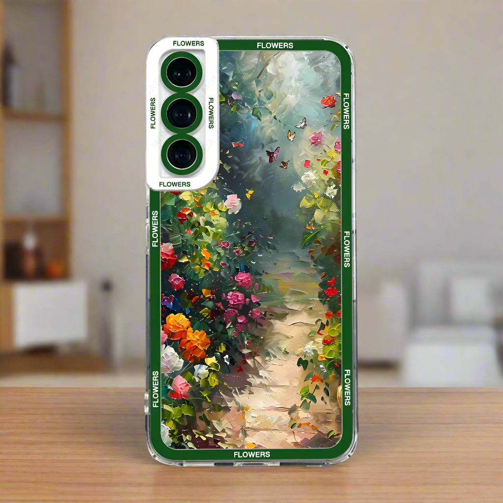 Coque Japonaise Allée Florale vert