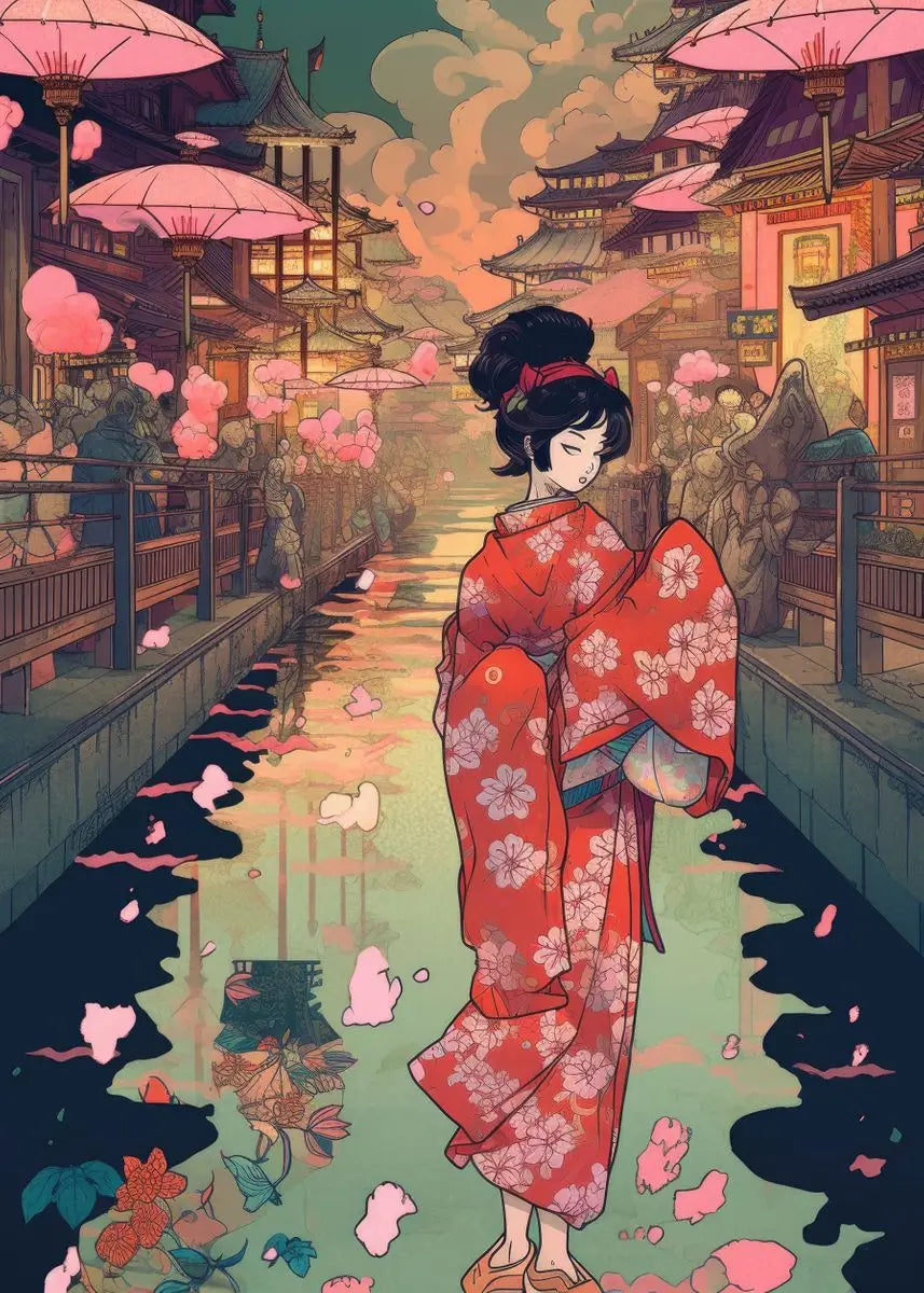 Japanese Wall Poster Beautiful Women