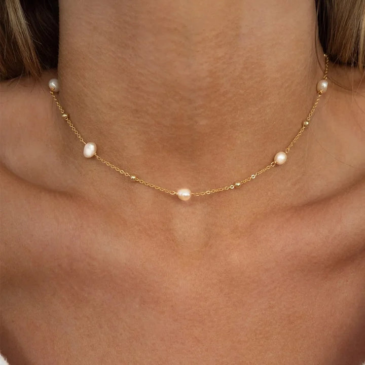 Collier fleur en acier japonais