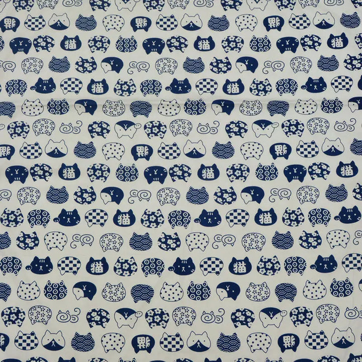 Furoshiki Chat Japonais blanc