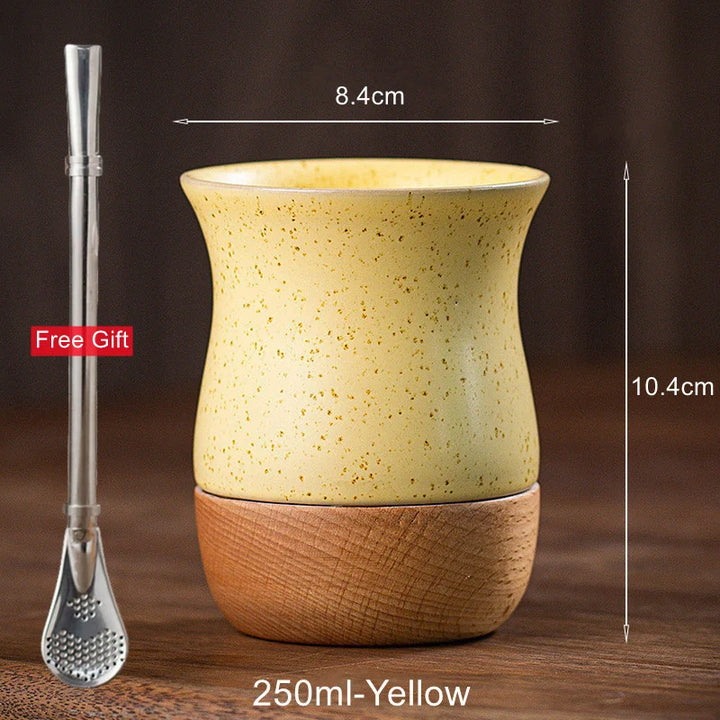 Tasse japonaise base en bois