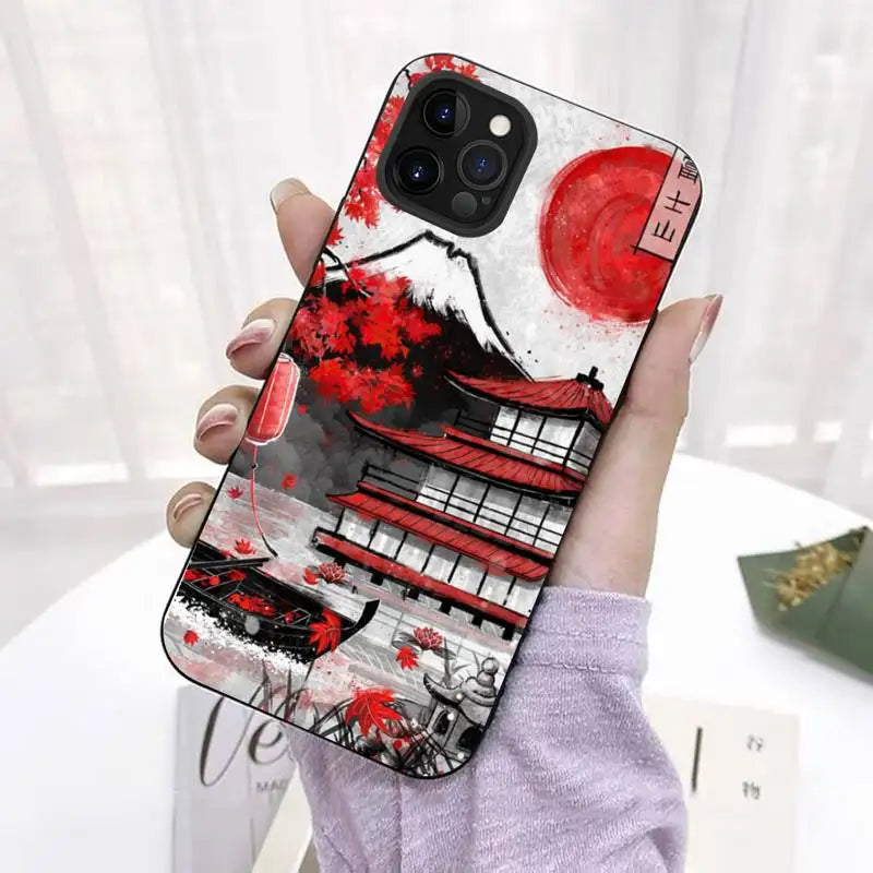 Coque de téléphone japonaise paysage traditionnel