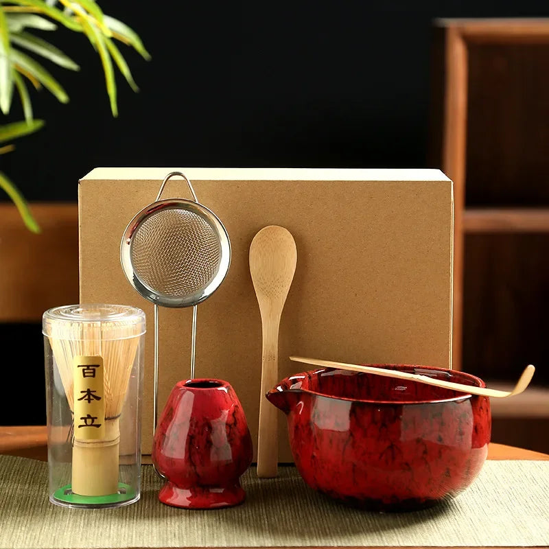 Set Complet Pour Matcha Ruge foncé