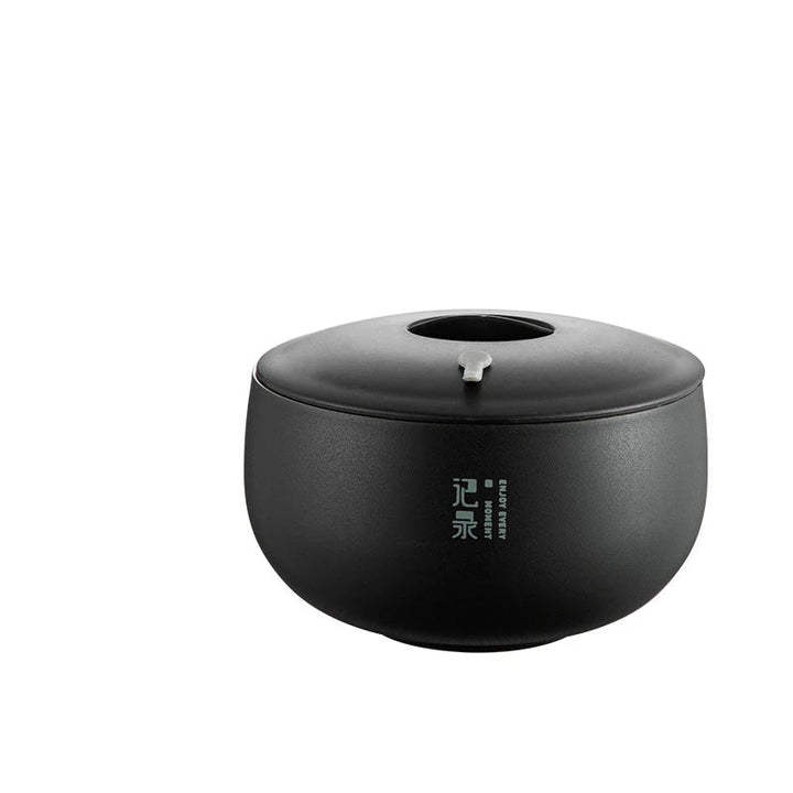 Bol Japonais en Inox avec Couvercle Noir