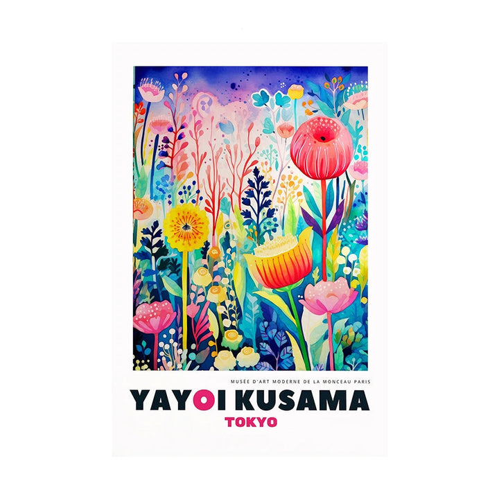 Affiche Japonaise Murale Colorée Motif Fleurs