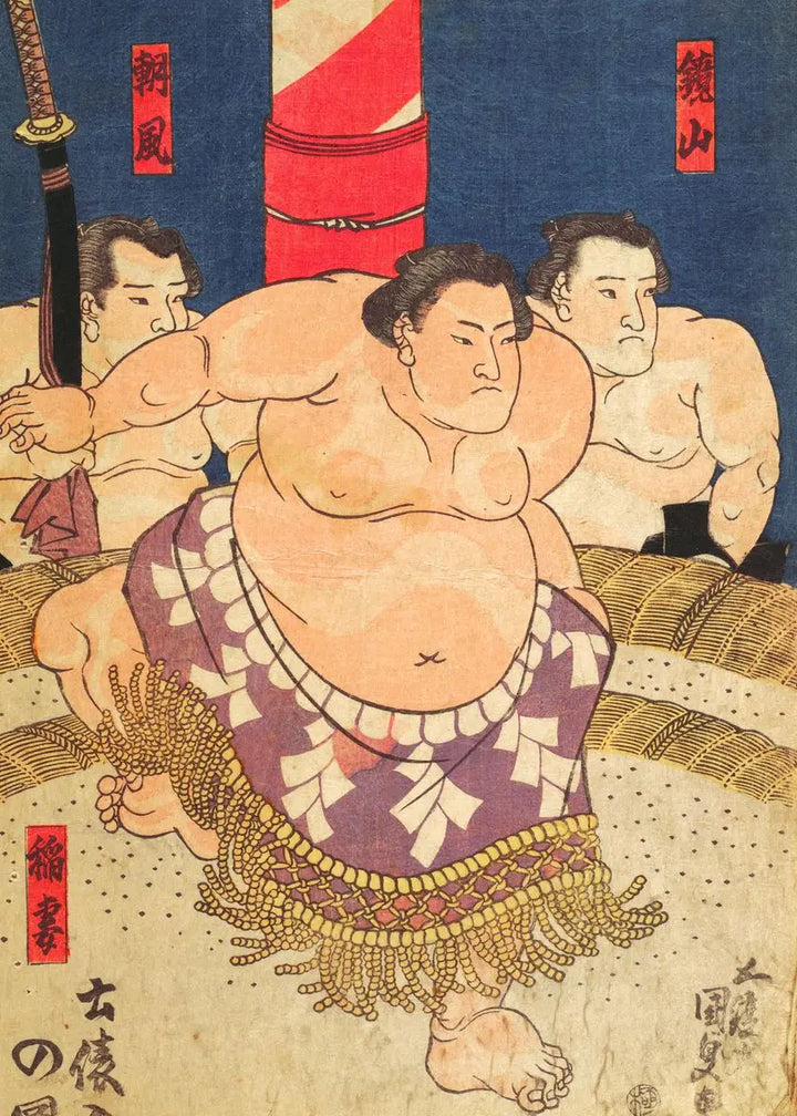 Affiche Japonaise Combattant Sumo Homme