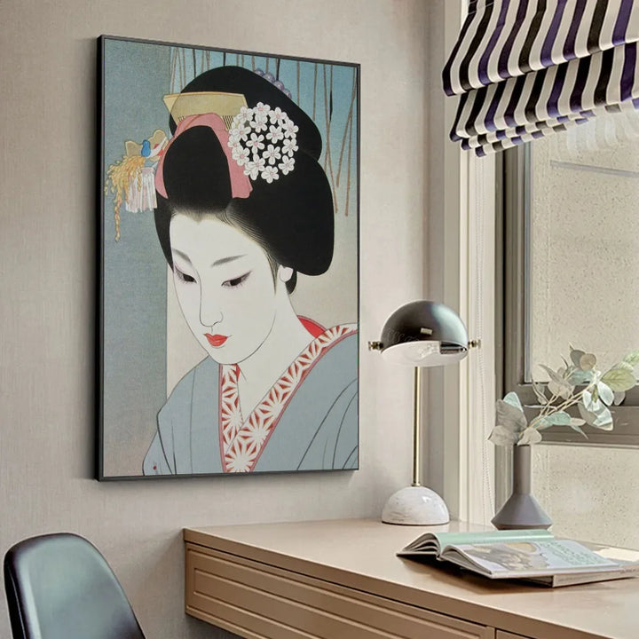 Japanese Painting Woman in Kimono