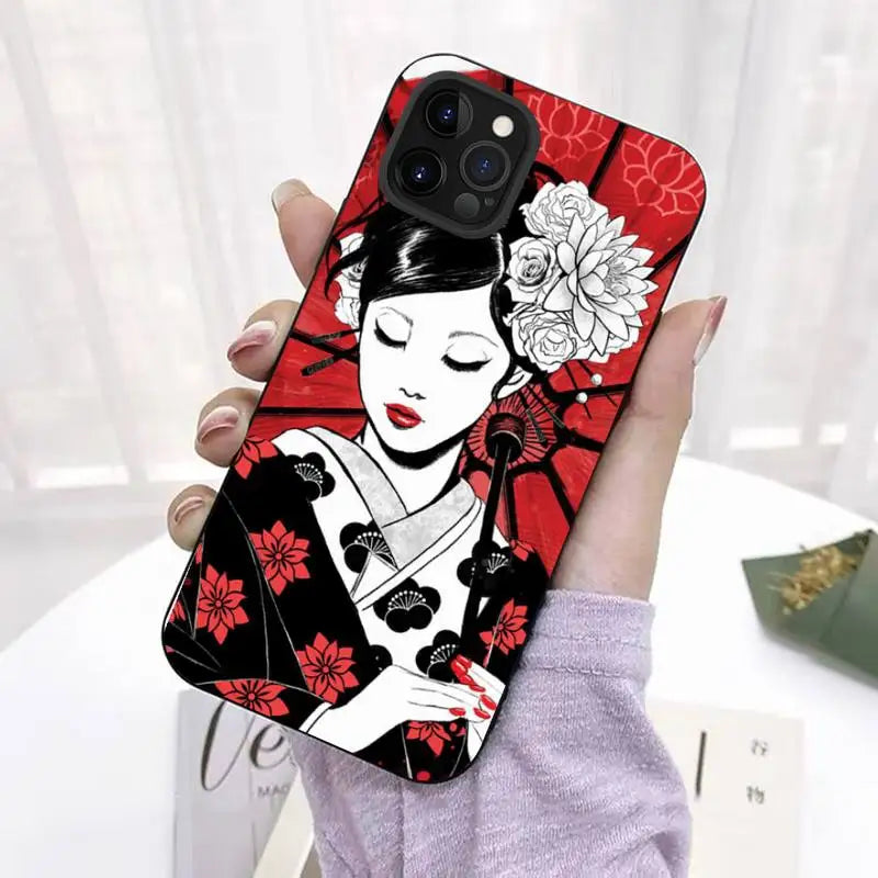 Coque de téléphone femme japonaise
