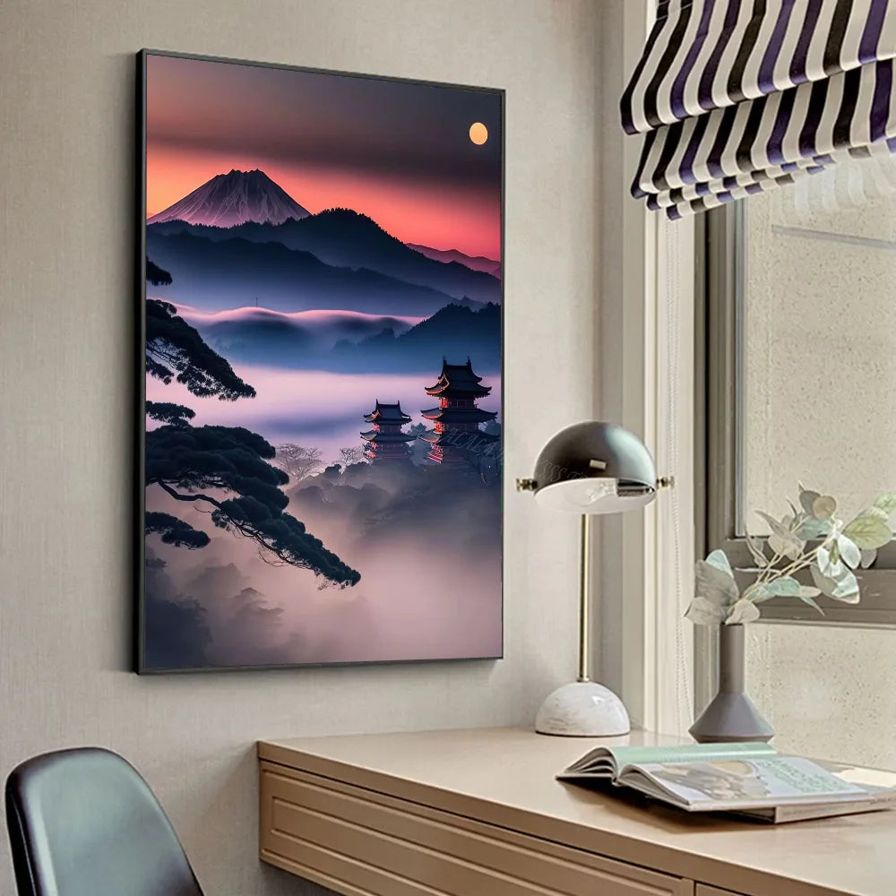 Tableau Japonais Montagnes