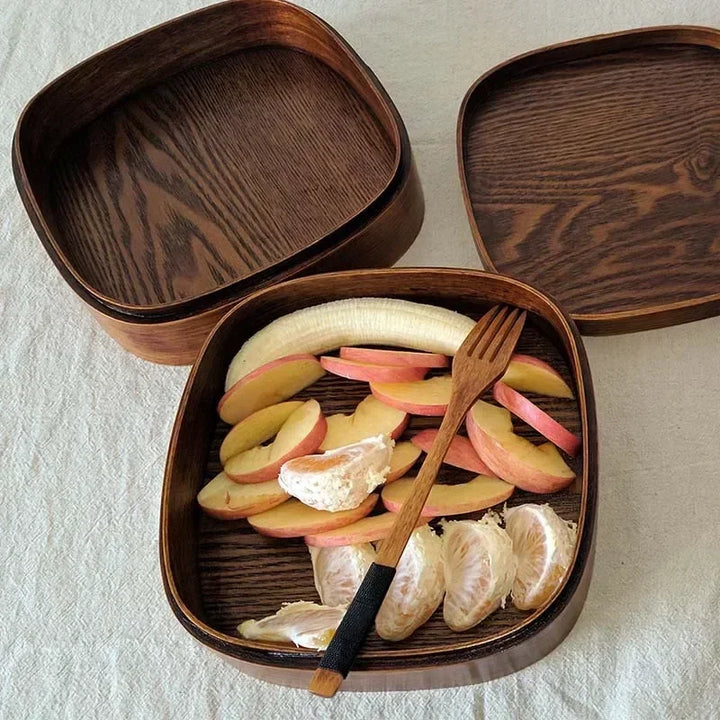 Doppellagige Bento-Box aus Holz