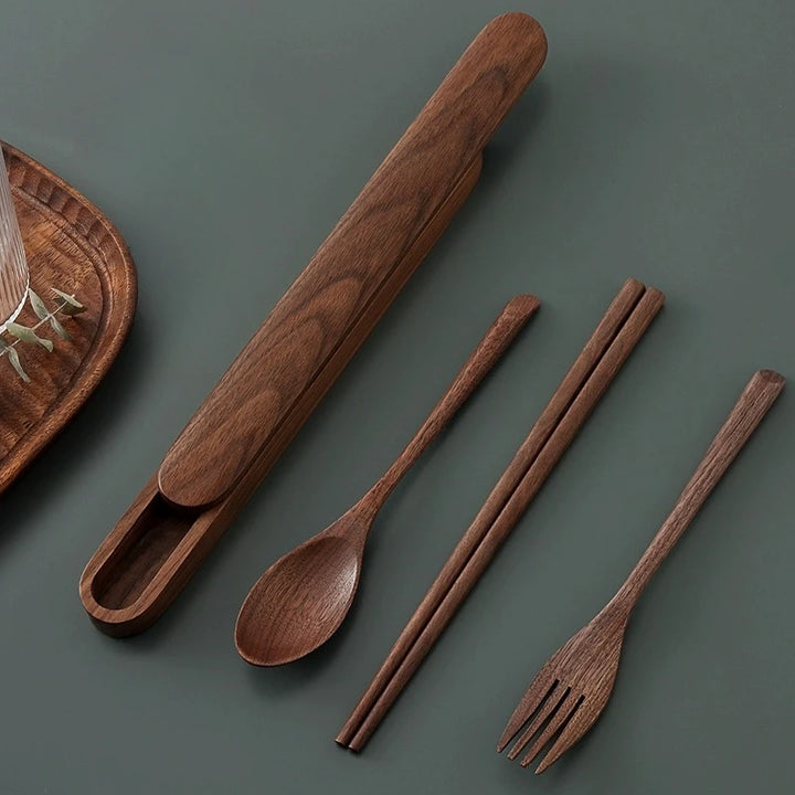 Japanese wooden cutlery set