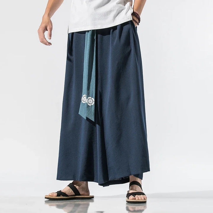 Pantalon Kimono Japonais Bleu Foncé
