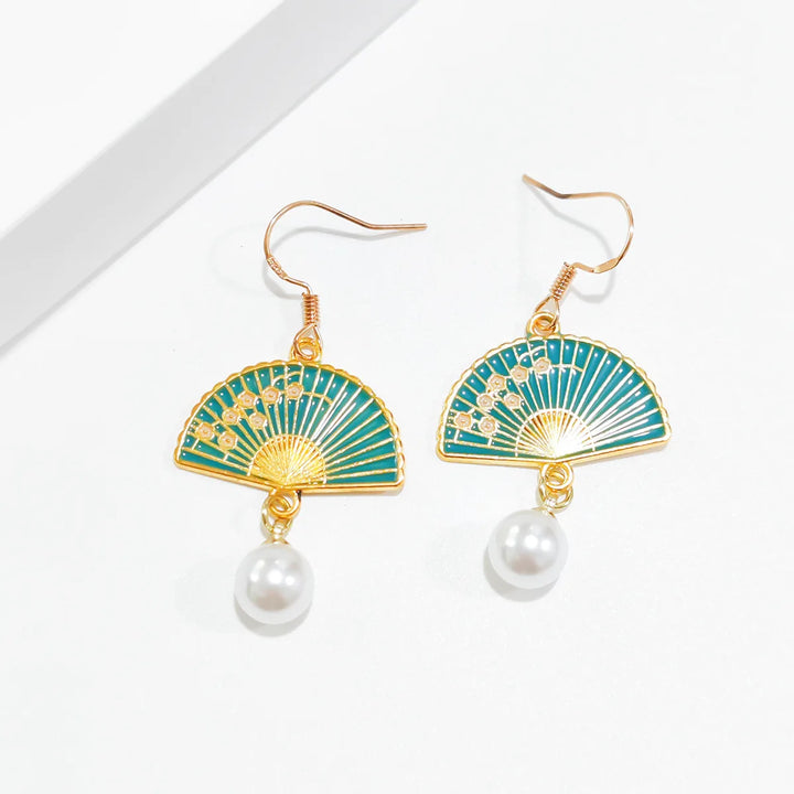 Boucle d’Oreille Japonaise Eventail Traditionnel