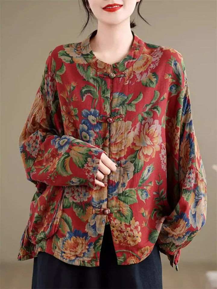 Veste Kimono Large pour Femme rouge