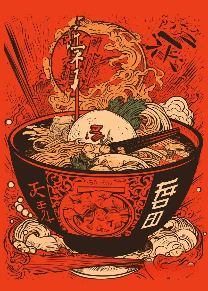 Affiche Japonaise de Décoration Restaurant Bol