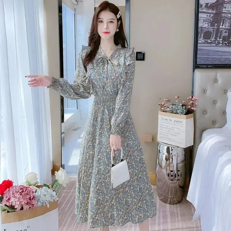 Robe Japonaise Fleurie Rétro Verte
