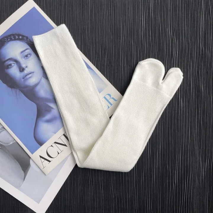 Chaussettes Japonaises Hautes Femme Blanc