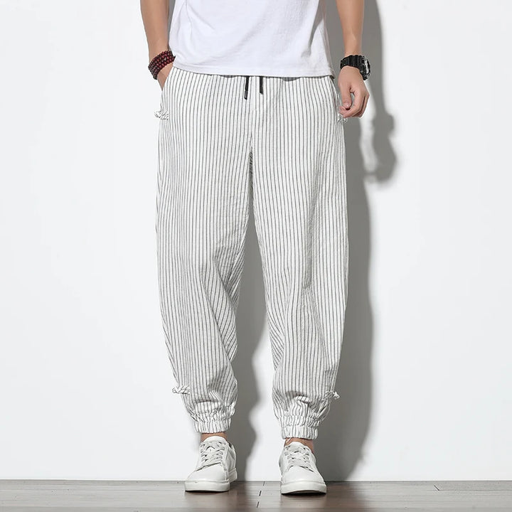 Pantalon Japonais en Lin Blanc