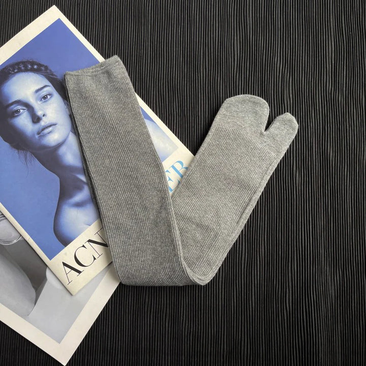 Chaussettes Japonaises Hautes Femme Gris