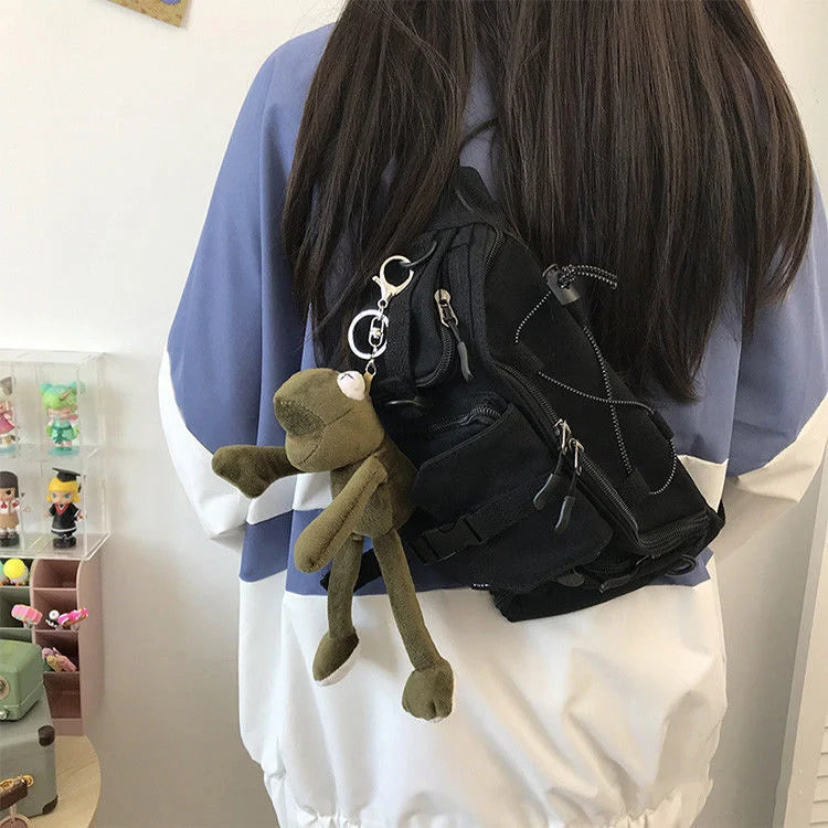 Sac Bandoulière Japonais grenouille noire