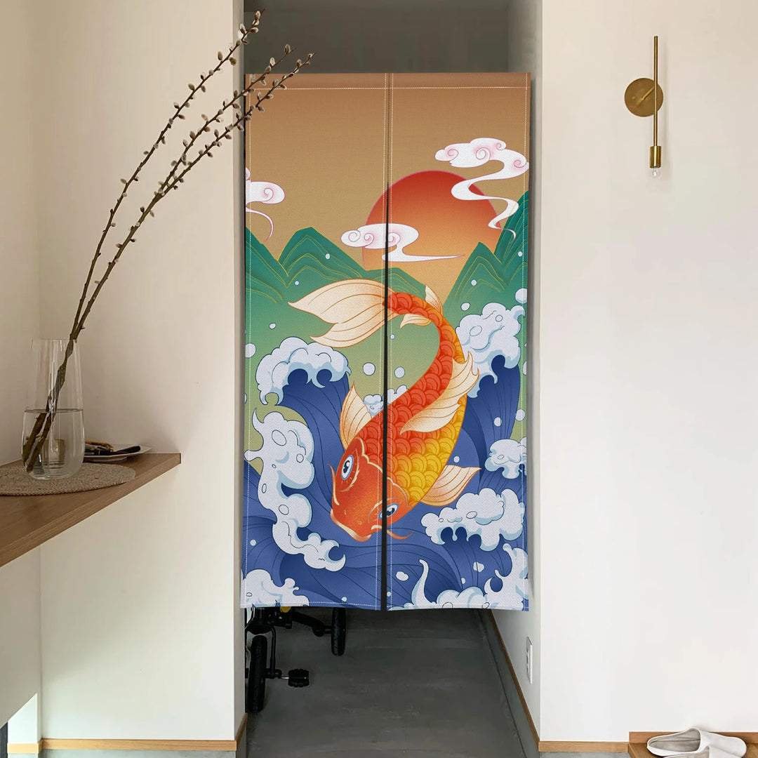 Japanese Carp Wave Curtain