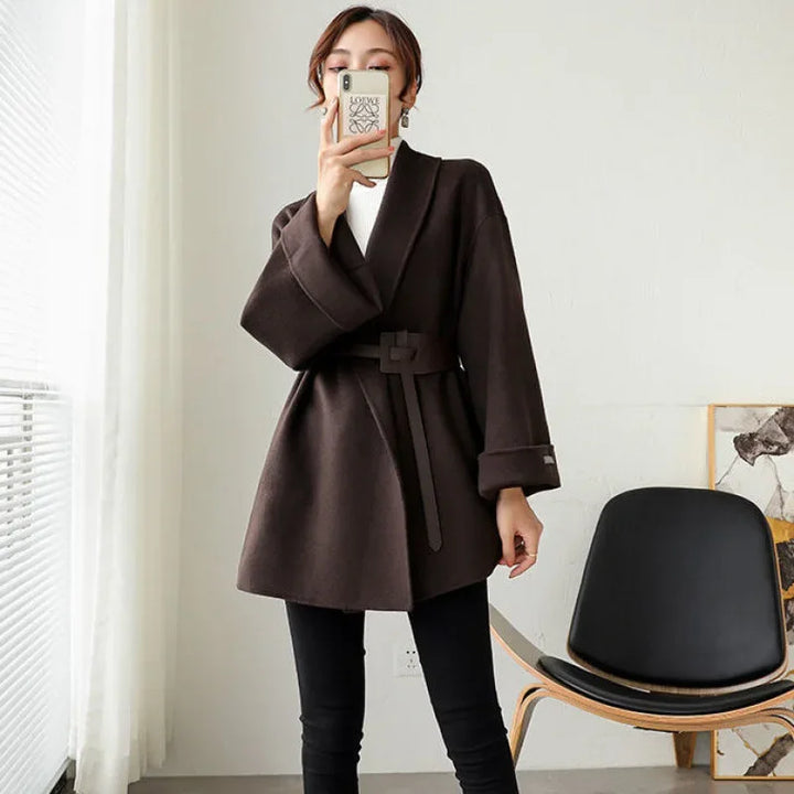 Veste Kimono Femme Élégante marron foncé