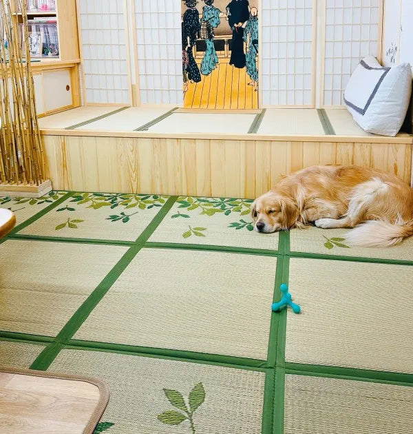 Tapis Japonais Tatami à Feuillages Traditionnels