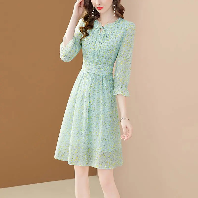 Robe Japonaise En Mousseline Verte