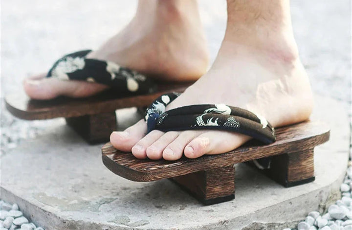 Traditional men's wooden geta