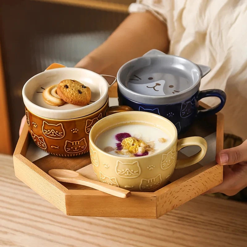 Tasse japonaise à motif chat