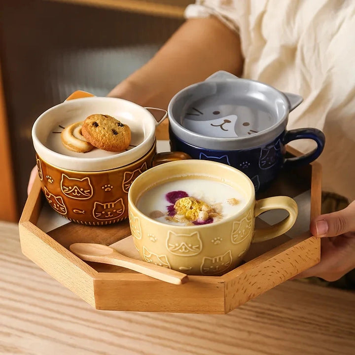 Tasse japonaise à motif chat
