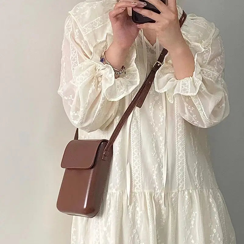 Japanese leather phone shoulder bag