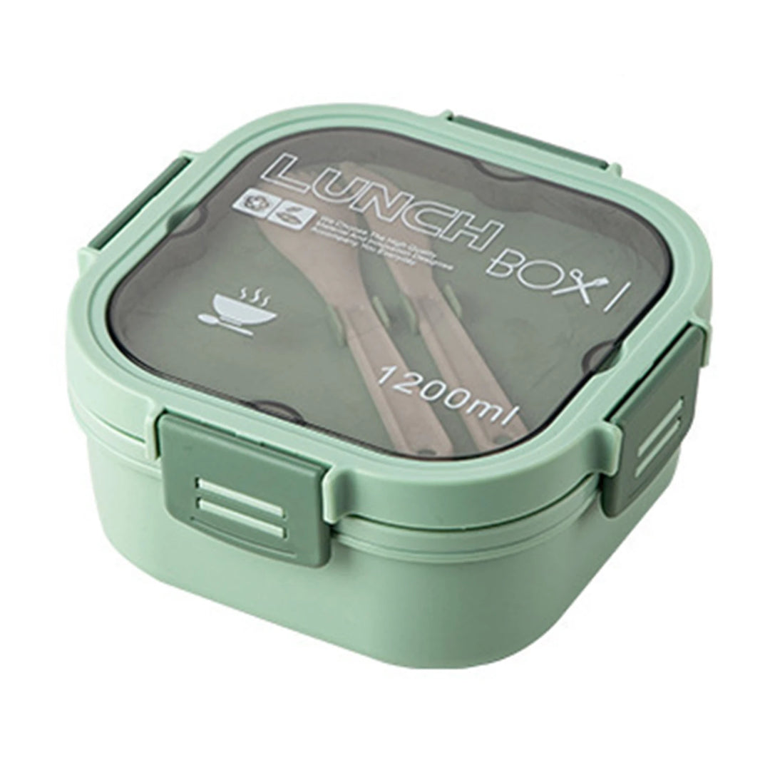 Boîte Bento Carré Design Vert