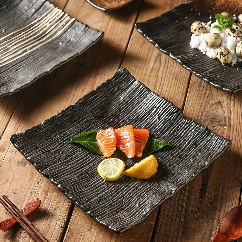 Assiette Japonaise Carrée Moderne artisanales