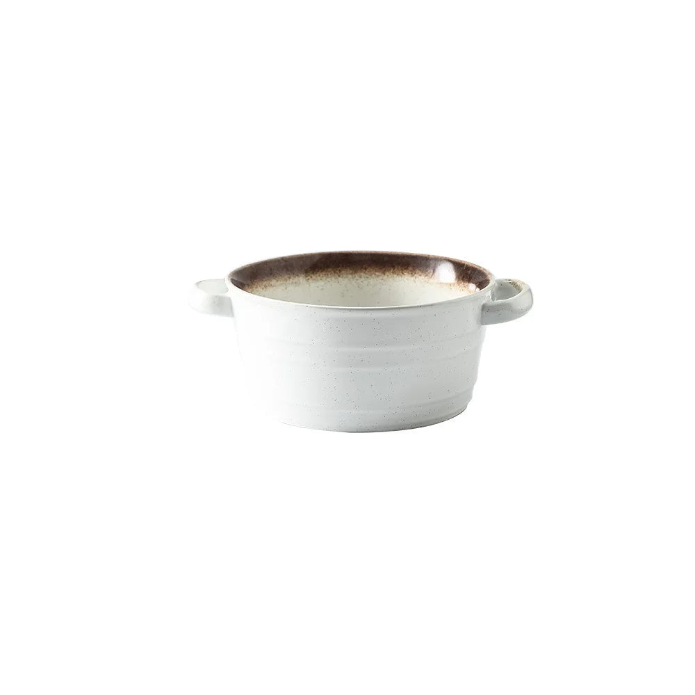 Bol Japonais à Oreilles Blanc & Marron 750 ml