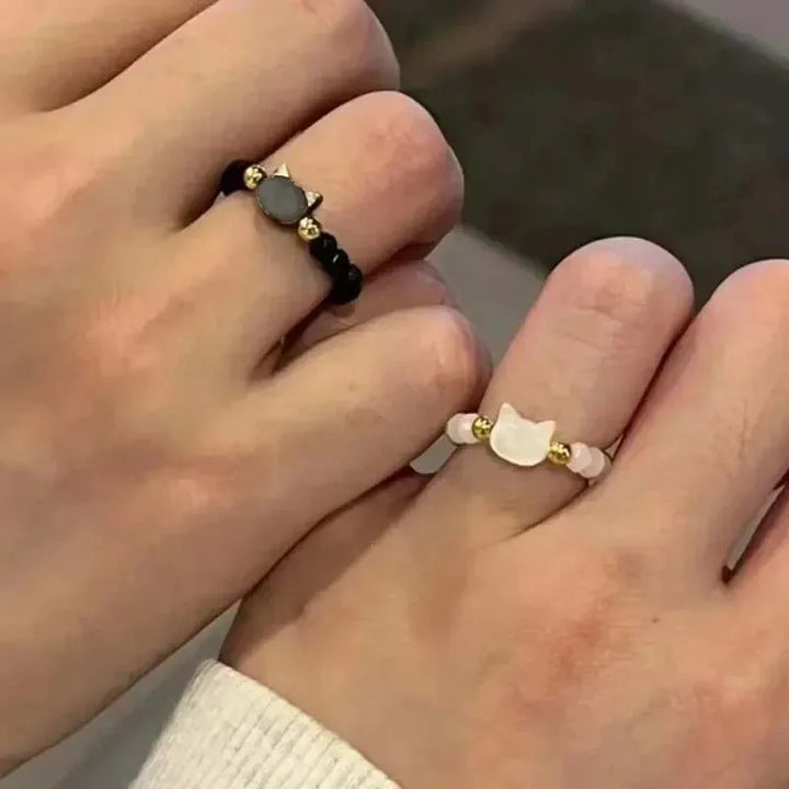 Bague Japonaise Obsidienne Petit chat
