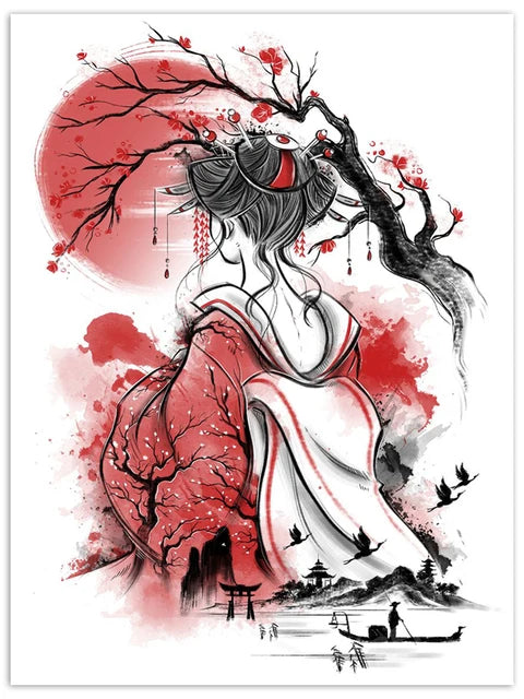 Affiche Japonaise Décoration Chambre pour Femme