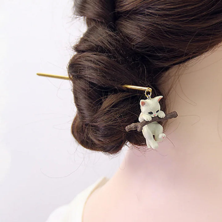 Épingle japonais chat pendant bois de chauffage