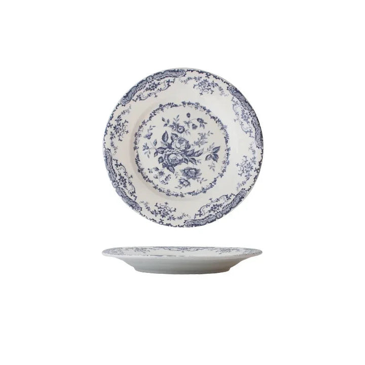 Assiette Japonaise Fleurie Bleue