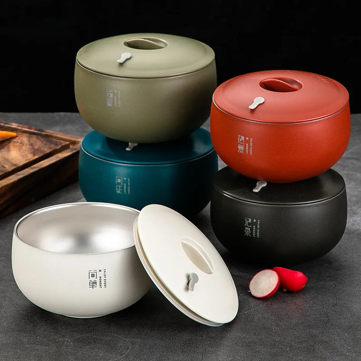 Bol Japonais en Inox avec Couvercle