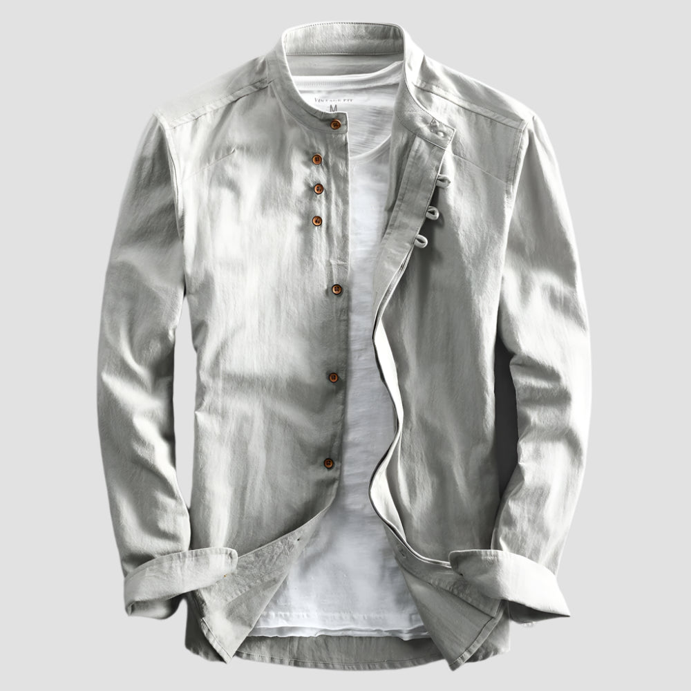 Chemise Japonaise à Col Montant
