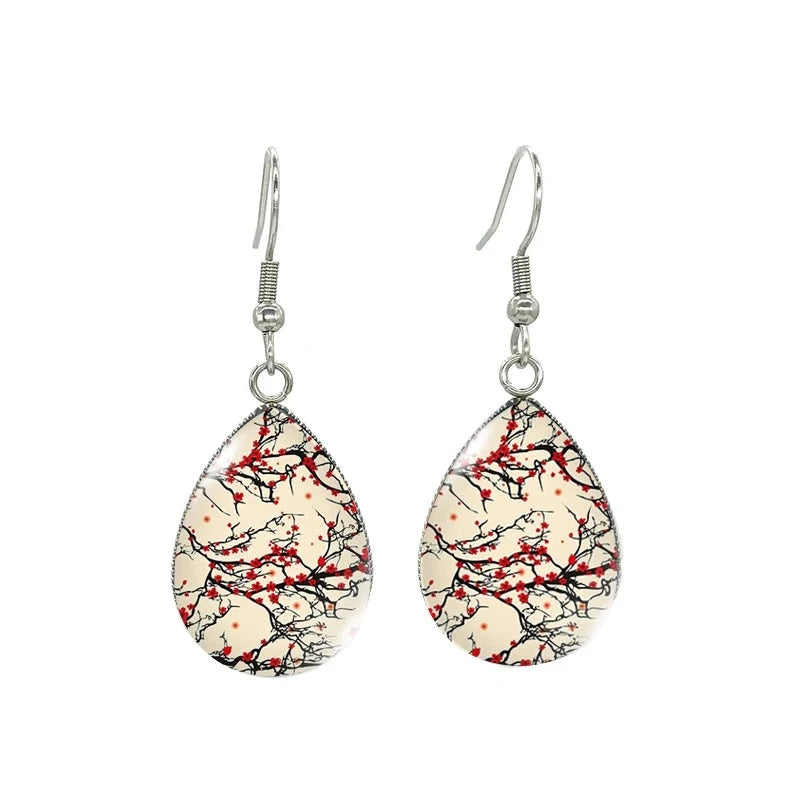 Boucle d'oreille japonaise traditionnelle cerisier