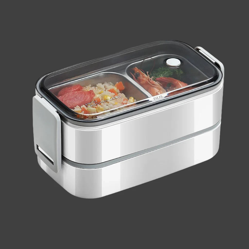 Boite bento acier inoxydable argent