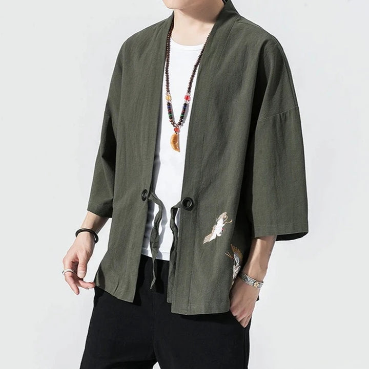 Cardigan Kimono Homme Coton