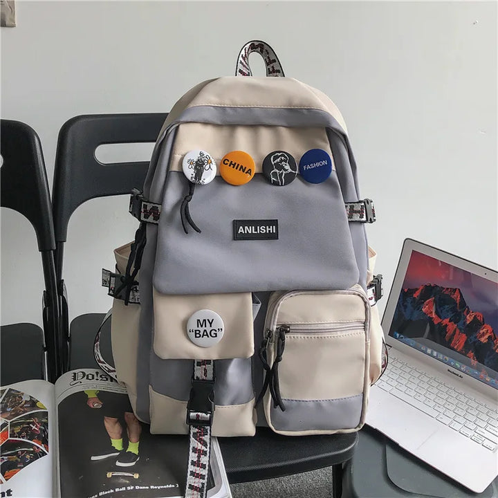 Sac à Dos Style Japonais gris