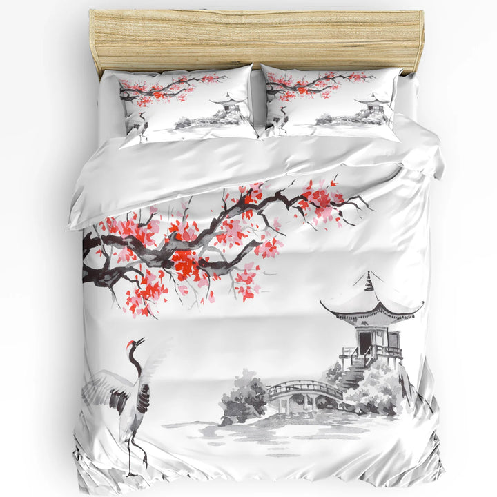 Ensemble de literie japonais motif sakura