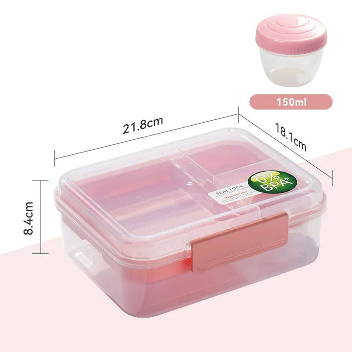 Boite Bento Rectangulaire À Poignée Rose